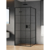 KABINA NEW RENOMA BLACK 1D PROSTOKĄTNA L 120x80x195 CZYSTE 6mm POWŁOKA WZÓR KRATKA CZARNY MAT NEW TRENDY D-0384A/D-0164B-WP