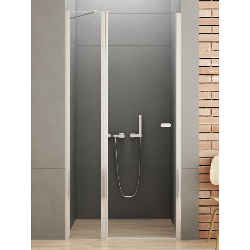 DRZWI WNĘKOWE NEW SOLEO 1D U 110x195 CZYSTE 6mm POWŁOKA WSP. RÓWNOLEGŁY CHROM POŁYSK NEW TRENDY D-0157A-WK