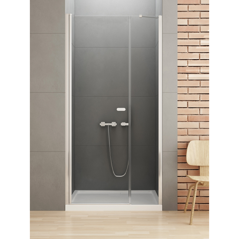 DRZWI WNĘKOWE NEW SOLEO 1D U 110x195 CZYSTE 6mm POWŁOKA CHROM POŁYSK NEW TRENDY D-0140A/D-0094B