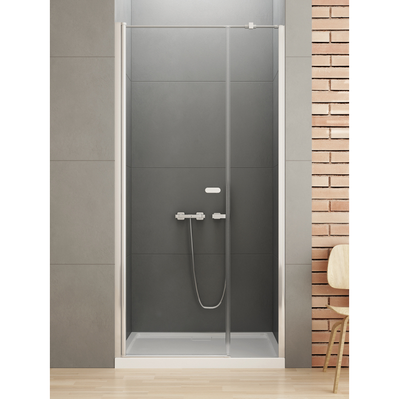 DRZWI WNĘKOWE NEW SOLEO 1D U 120x195 CZYSTE 6mm POWŁOKA WSP. RÓWNOLEGŁY CHROM POŁYSK NEW TRENDY D-0141A/D-0094B-WP