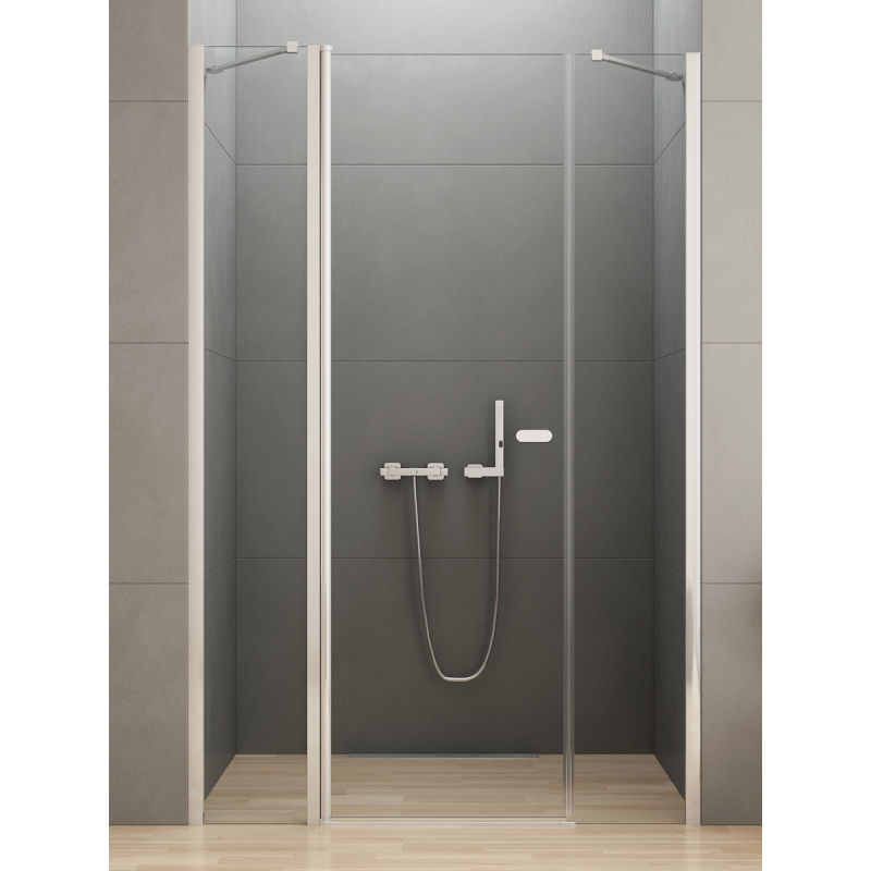 DRZWI WNĘKOWE NEW SOLEO 1D U 130x195 CZYSTE 6mm POWŁOKA CHROM POŁYSK NEW TRENDY D-0173A