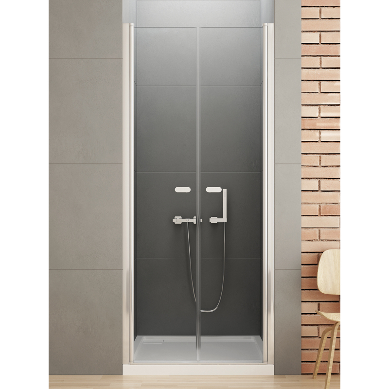 DRZWI WNĘKOWE NEW SOLEO 2D U 70x195 CZYSTE 6mm POWŁOKA CHROM POŁYSK NEW TRENDY D-0123A