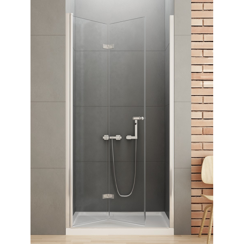 DRZWI WNĘKOWE NEW SOLEO 1D L 100x195 CZYSTE 6mm POWŁOKA CHROM POŁYSK NEW TRENDY D-0135A