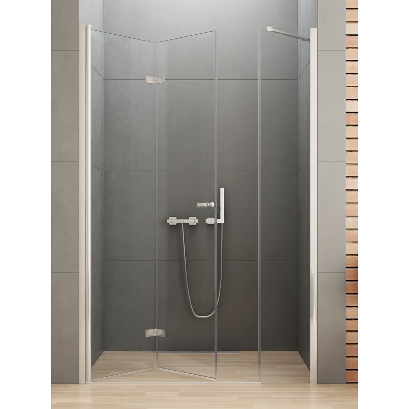 DRZWI WNĘKOWE NEW SOLEO 1D L 120x195 CZYSTE 6mm POWŁOKA CHROM POŁYSK NEW TRENDY D-0150A/D-0095B