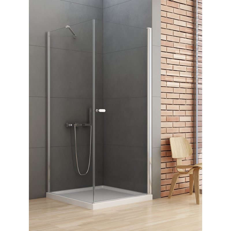 KABINA NEW SOLEO 1D PROSTOKĄTNA U 80x100x195 CZYSTE 6mm POWŁOKA CHROM POŁYSK NEW TRENDY D-0140A/D-0089B
