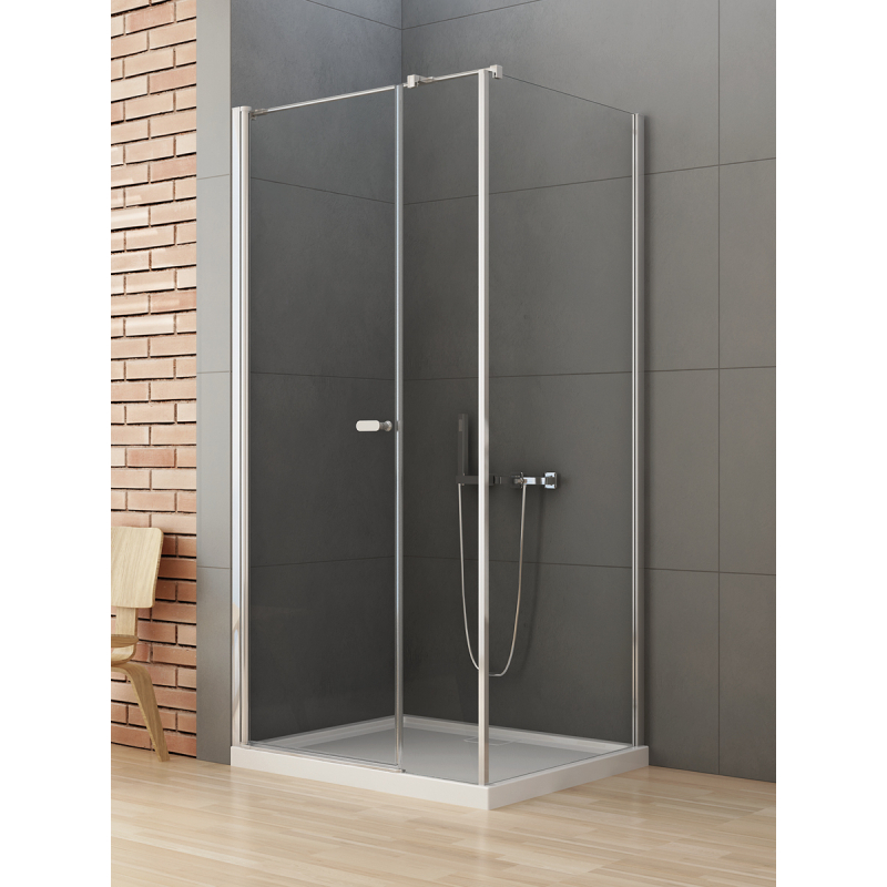 KABINA NEW SOLEO 1D KWADRATOWA U 100x100x195 CZYSTE 6mm POWŁOKA CHROM POŁYSK NEW TRENDY K-0632