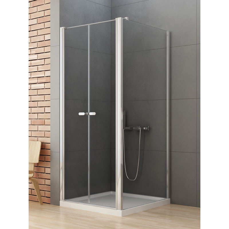 KABINA NEW SOLEO 2D PROSTOKĄTNA U 70x80x195 CZYSTE 6mm POWŁOKA CHROM POŁYSK NEW TRENDY D-0143A/D-0091B-WP