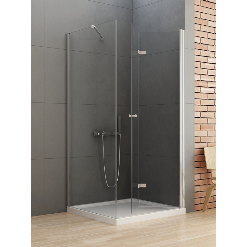 KABINA NEW SOLEO 1D PROSTOKĄTNA P 80x90x195 CZYSTE 6mm POWŁOKA CHROM POŁYSK NEW TRENDY D-0152A/D-0088B