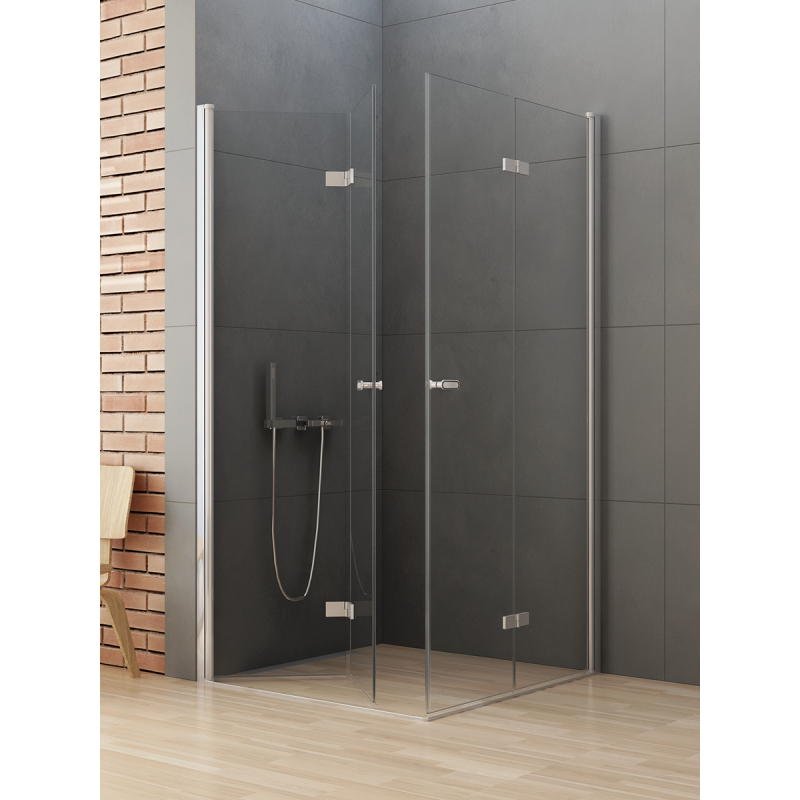 KABINA NEW SOLEO 2D KWADRATOWA 90x90x195 CZYSTE 6mm ACTIVE SHIELD 2.0 NEW TRENDY D-0149A/D-0153A