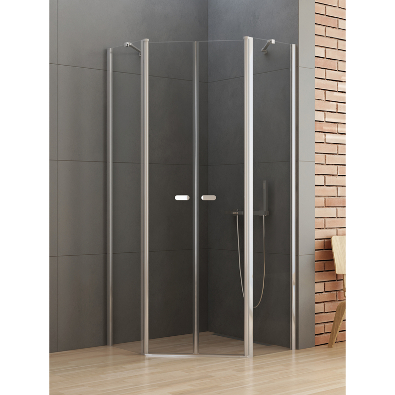 KABINA NEW SOLEO 2D PIĘCIOKĄTNA  80x80x195 CZYSTE 6mm POWŁOKA CHROM POŁYSK NEW TRENDY K-0609