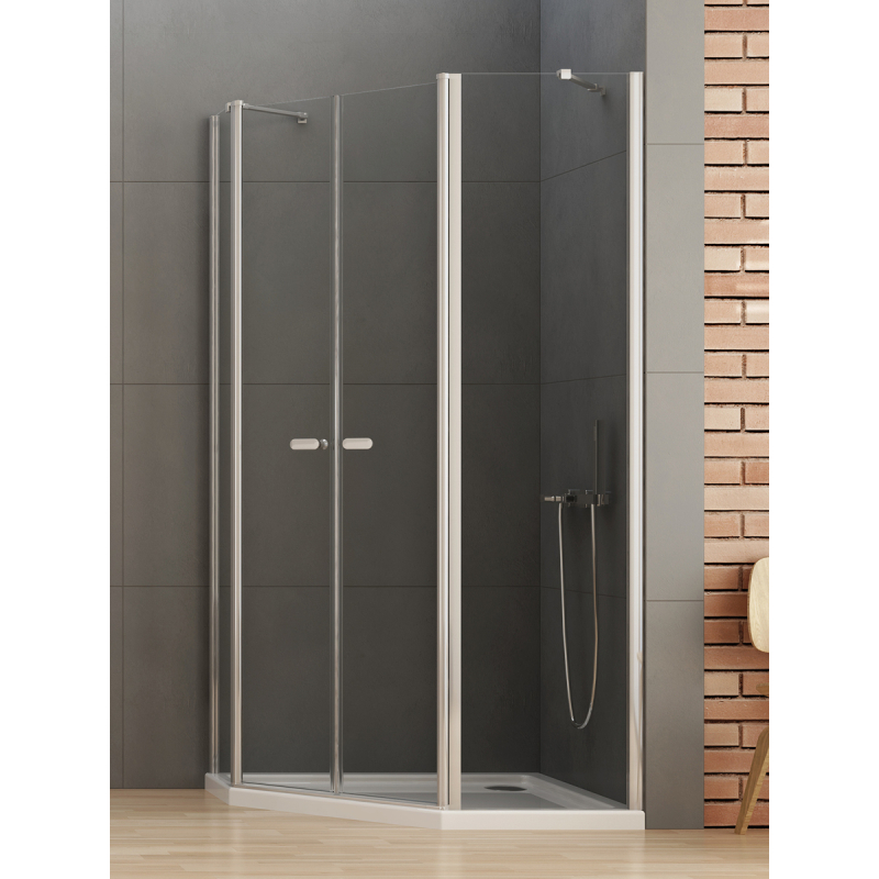 KABINA NEW SOLEO 2D ASYMETRYCZNA 100x80x195 CZYSTE 6mm POWŁOKA CHROM POŁYSK NEW TRENDY K-0611