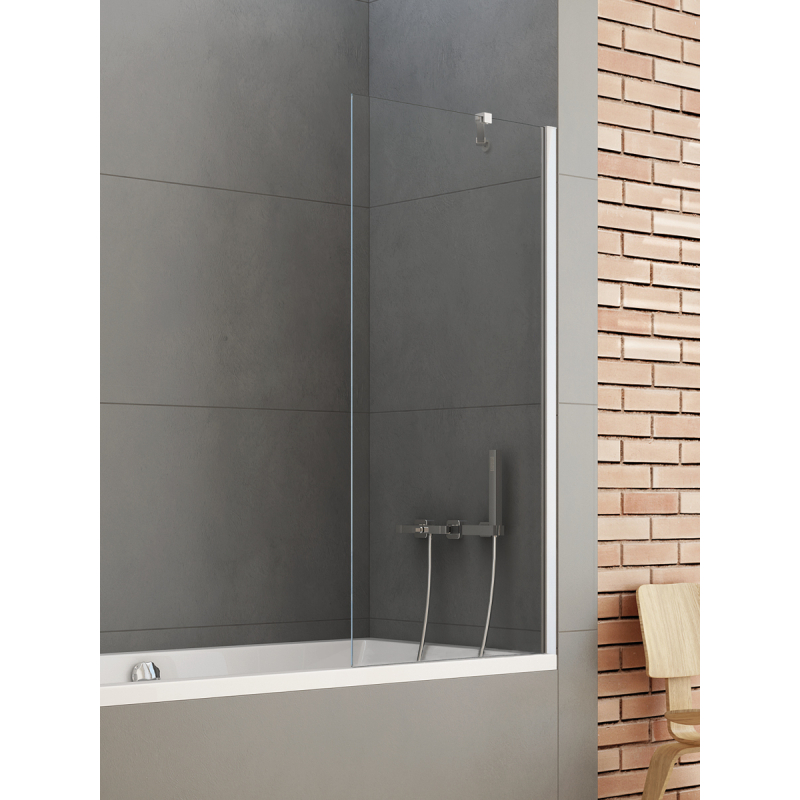 NZ4 PARAWAN NAWANNOWY NEW SOLEO U 100x140 CZYSTE 6mm POWŁOKA CHROM POŁYSK NEW TRENDY P-0076