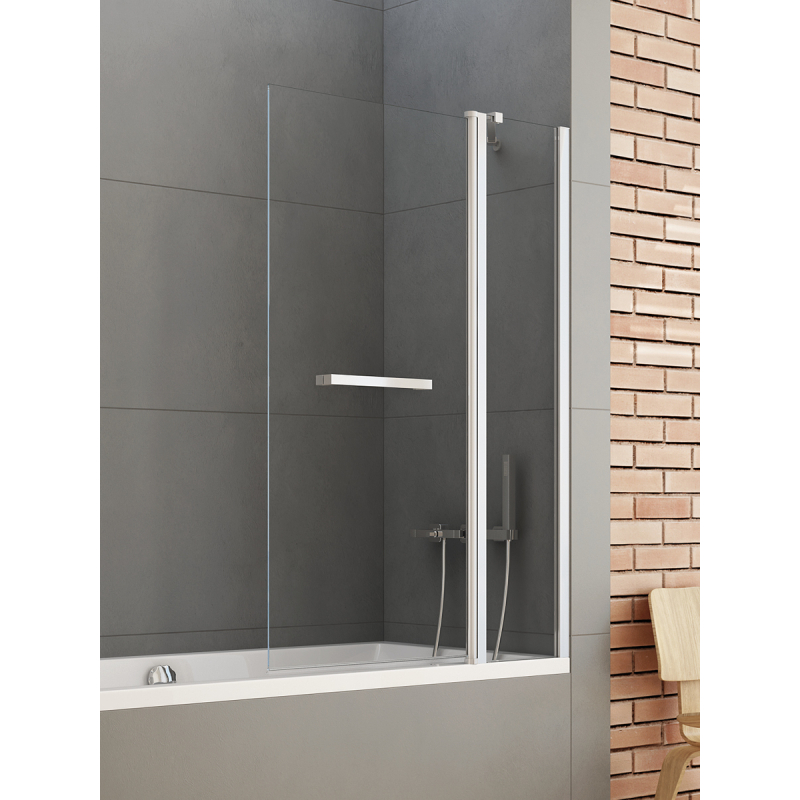 PARAWAN NAWANNOWY NEW SOLEO U 120x140 CZYSTE 6mm POWŁOKA CHROM POŁYSK NEW TRENDY P-0027