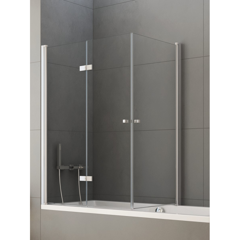 PARAWAN NAWANNOWY NEW SOLEO 2D L 120x70x140 CZYSTE 6mm POWŁOKA CHROM POŁYSK NEW TRENDY P-0030/P-0024