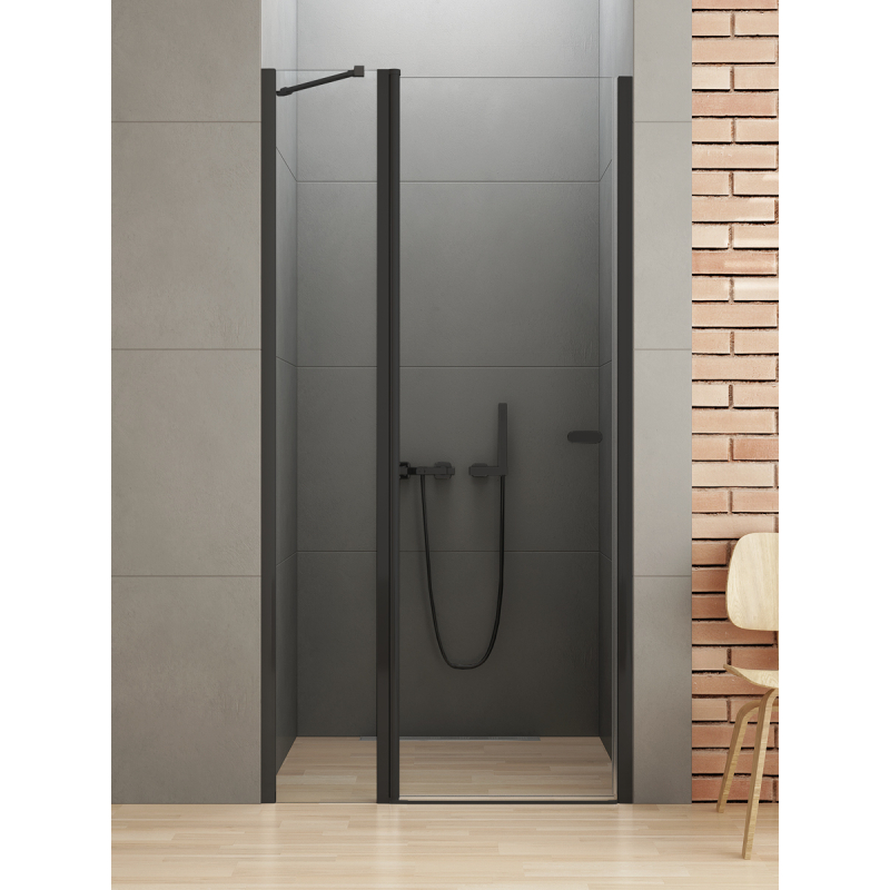 NZ2 DRZWI WNĘKOWE NEW SOLEO BLACK 1D U 110x195 CZYSTE 6mm POWŁOKA WSP. RÓWNOLEGŁY CZARNY MAT NEW TRENDY D-0243A-WK