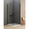 KABINA NEW SOLEO BLACK 1D PROSTOKĄTNA U 90x80x195 CZYSTE 6mm POWŁOKA CZARNY MAT NEW TRENDY D-0231A/D-0114B