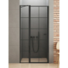 DRZWI WNĘKOWE NEW SOLEO BLACK 1D L 90x195 CZYSTE 6mm POWŁOKA WZÓR KRATKA CZARNY MAT NEW TRENDY D-0279A
