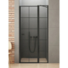 DRZWI WNĘKOWE NEW SOLEO BLACK 1D P 90x195 CZYSTE 6mm POWŁOKA WZÓR KRATKA CZARNY MAT NEW TRENDY D-0293A