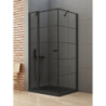 KABINA NEW SOLEO BLACK 1D KWADRATOWA L 90x90x195 CZYSTE 6mm POWŁOKA WZÓR KRATKA CZARNY MAT NEW TRENDY K-0579