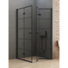 KABINA NEW SOLEO BLACK 2D PROSTOKĄTNA U 90x80x195 CZYSTE 6mm POWŁOKA WZÓR KRATKA CZARNY MAT NEW TRENDY D-0289A/D-0288A