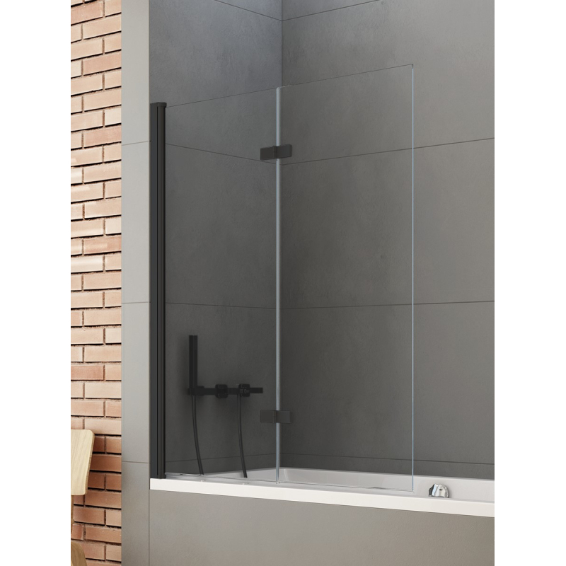 PARAWAN NAWANNOWY NEW SOLEO BLACK 1D L 100x140 CZYSTE 6mm POWŁOKA CZARNY MAT NEW TRENDY P-0041