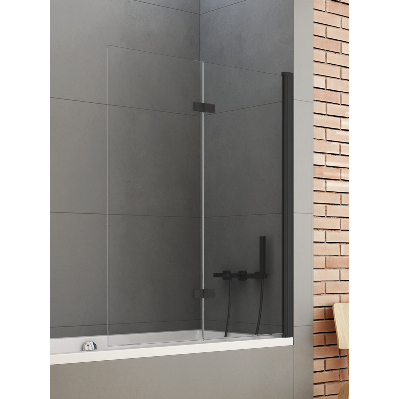 PARAWAN NAWANNOWY NEW SOLEO BLACK 1D P 100x140 CZYSTE 6mm POWŁOKA CZARNY MAT NEW TRENDY P-0042