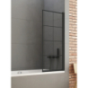 PARAWAN NAWANNOWY NEW SOLEO BLACK 1D U 70x140 CZYSTE 6mm POWŁOKA WZÓR KRATKA CZARNY MAT NEW TRENDY P-0047