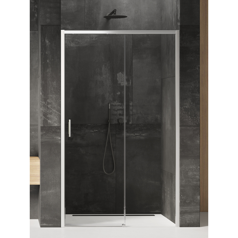 DRZWI WNĘKOWE PRIME 1D P 120x200 CZYSTE 6mm POWŁOKA CHROM POŁYSK NEW TRENDY D-0303A