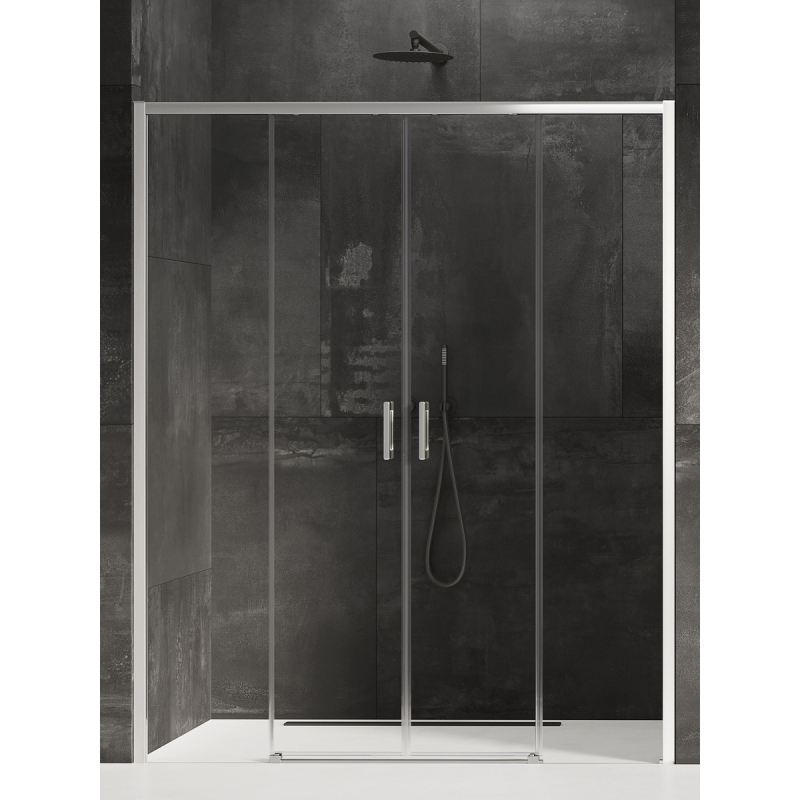 DRZWI WNĘKOWE PRIME 2D U 150x200 CZYSTE 6mm POWŁOKA CHROM POŁYSK NEW TRENDY D-0335A