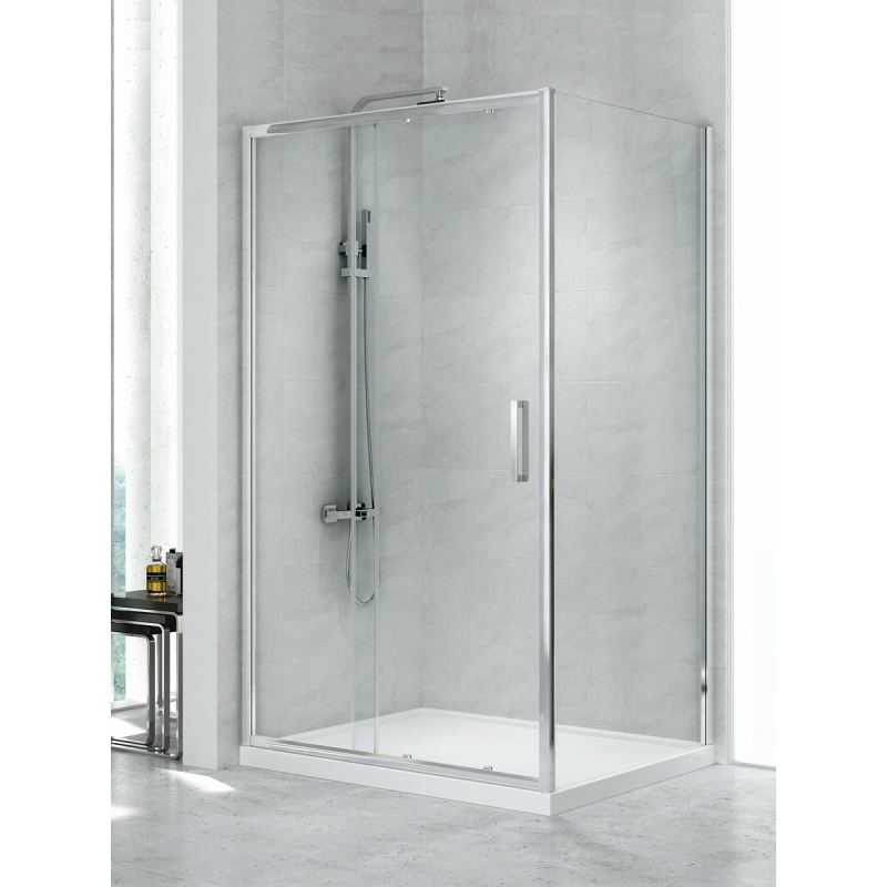 KABINA NEW CORRINA 1D PROSTOKĄTNA U 120x90x195 CZYSTE 6mm POWŁOKA CHROM POŁYSK NEW TRENDY D-0090A/D-0079B