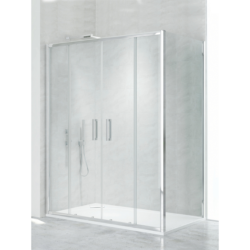 KABINA NEW CORRINA 2D PROSTOKĄTNA U 170x80x195 CZYSTE 6mm POWŁOKA CHROM POŁYSK NEW TRENDY D-0186A/D-0078B