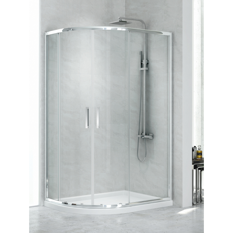 KABINA NEW MAXIMA 2D ASYMETRYCZNA U 120x85x195 CZYSTE 6mm POWŁOKA CHROM POŁYSK NEW TRENDY K-0578