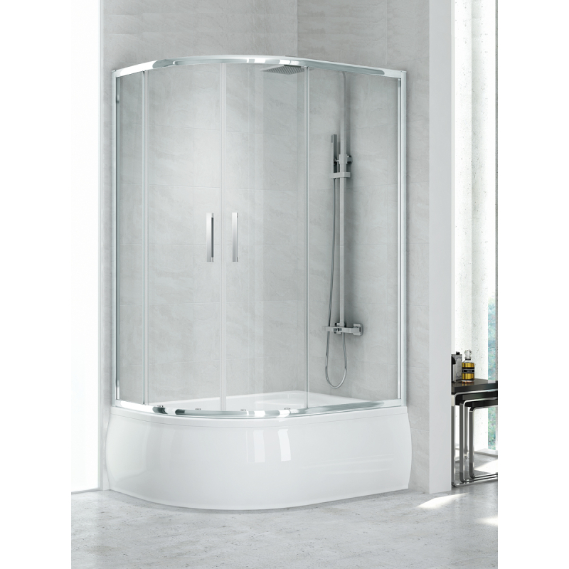 KABINA NEW MAXIMA 2D ASYMETRYCZNA U 100x80x165 CZYSTE 6mm POWŁOKA CHROM POŁYSK NEW TRENDY K-0299