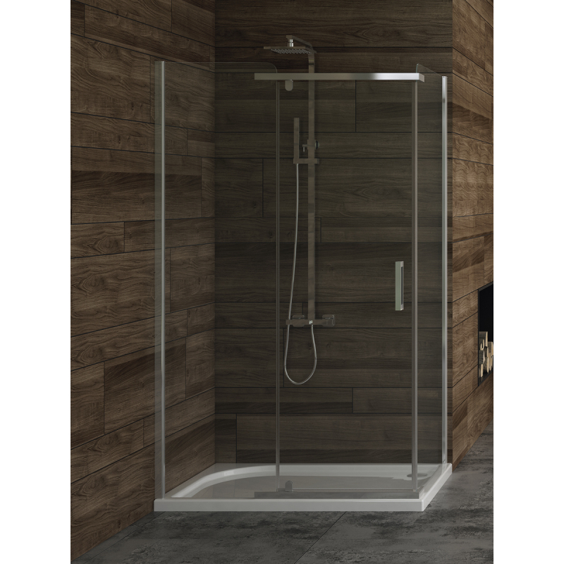 KABINA NEW KOMFORT 1D PROSTOKĄTNA U 100x80x195 CZYSTE 6mm POWŁOKA CHROM POŁYSK NEW TRENDY K-0442