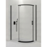 KABINA NEW KOMFORT BLACK 1D ASYMETRYCZNA U 100x80x195 CZYSTE 6mm POWŁOKA CZARNY MAT NEW TRENDY K-0470