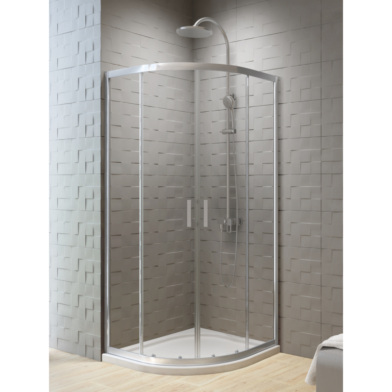 KABINA NEW VARIA 2D PÓŁOKRĄGŁA U 90x90x190 CZYSTE 6mm ACTIVE SHIELD CHROM POŁYSK NEW TRENDY K-0499