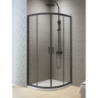 KABINA NEW VARIA BLACK 2D PÓŁOKRĄGŁA U 80x80x190 CZYSTE 6mm ACTIVE SHIELD  CZARNY MAT NEW TRENDY K-0565