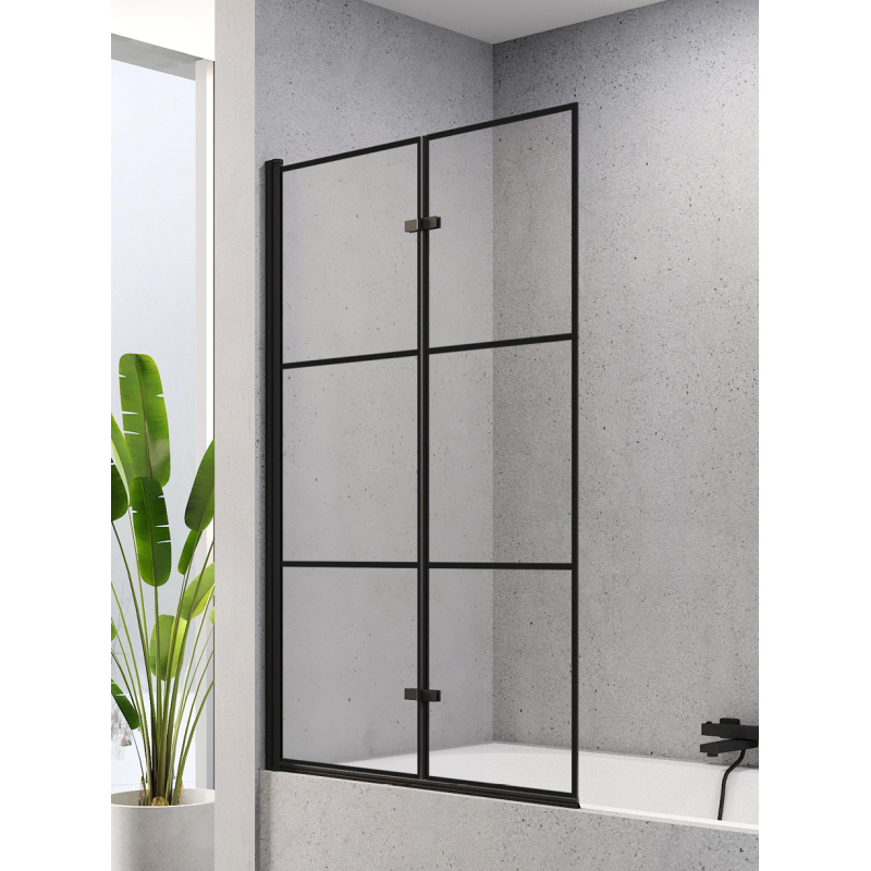 PARAWAN NAWANNOWY SUPERIA BLACK 1D L 100x150 CZYSTE 5mm ACTIVE SHIELD WZÓR KRATKA CZARNY MAT NEW TRENDY P-0054