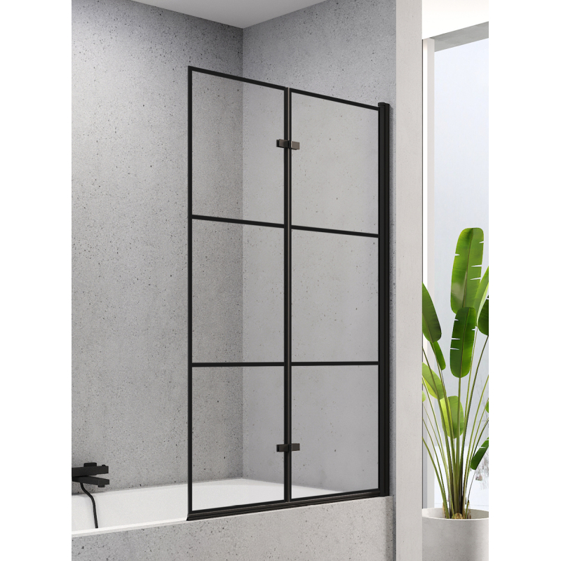 PARAWAN NAWANNOWY SUPERIA BLACK 1D P 100x150 CZYSTE 5mm ACTIVE SHIELD WZÓR KRATKA CZARNY MAT NEW TRENDY P-0055