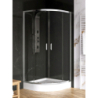 ZESTAW Z BRODZIKIEM SUVIA 2D PÓŁOKRĄGŁA U 80x80x201 CZYSTE 5mm   CHROM POŁYSK NEW TRENDY ZS-0001