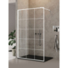 NZ6 KABINA NEW MODUS WHITE WALK-IN U 110x200 CZYSTE 8mm POWŁOKA WZÓR KRATKA BIAŁY  NEW TRENDY EXK-2215