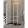 NZ6 KABINA NEW MODUS WHITE WALK-IN U 120x200 CZYSTE 8mm POWŁOKA WZÓR KRATKA BIAŁY  NEW TRENDY EXK-2243