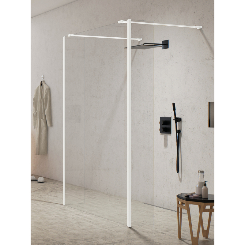 NZ2 KABINA NEW MODUS WHITE WALK-IN U 100x200 CZYSTE 8mm POWŁOKA BIAŁY NEW TRENDY EXK-2272