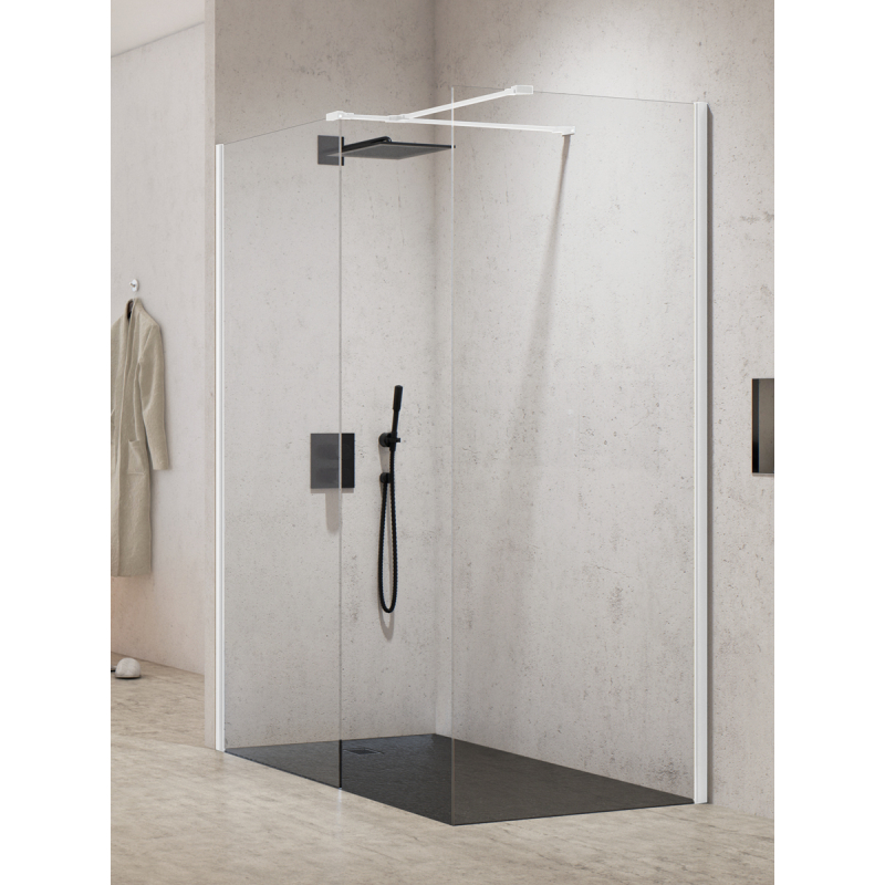 NZ2 KABINA NEW MODUS WHITE WALK-IN U 160x90x200 CZYSTE 8mm POWŁOKA BIAŁY NEW TRENDY EXK-2295