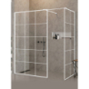 NZ6 KABINA NEW MODUS WHITE WALK-IN U 150x120x200 CZYSTE 8mm POWŁOKA WZÓR KRATKA BIAŁY  NEW TRENDY EXK-2312