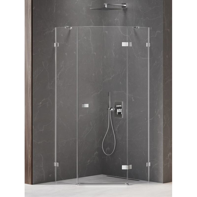 KABINA AVEXA 1D PIĘCIOKĄTNA P 80x80x200 CZYSTE 6mm POWŁOKA CHROM POŁYSK NEW TRENDY EXK-3885