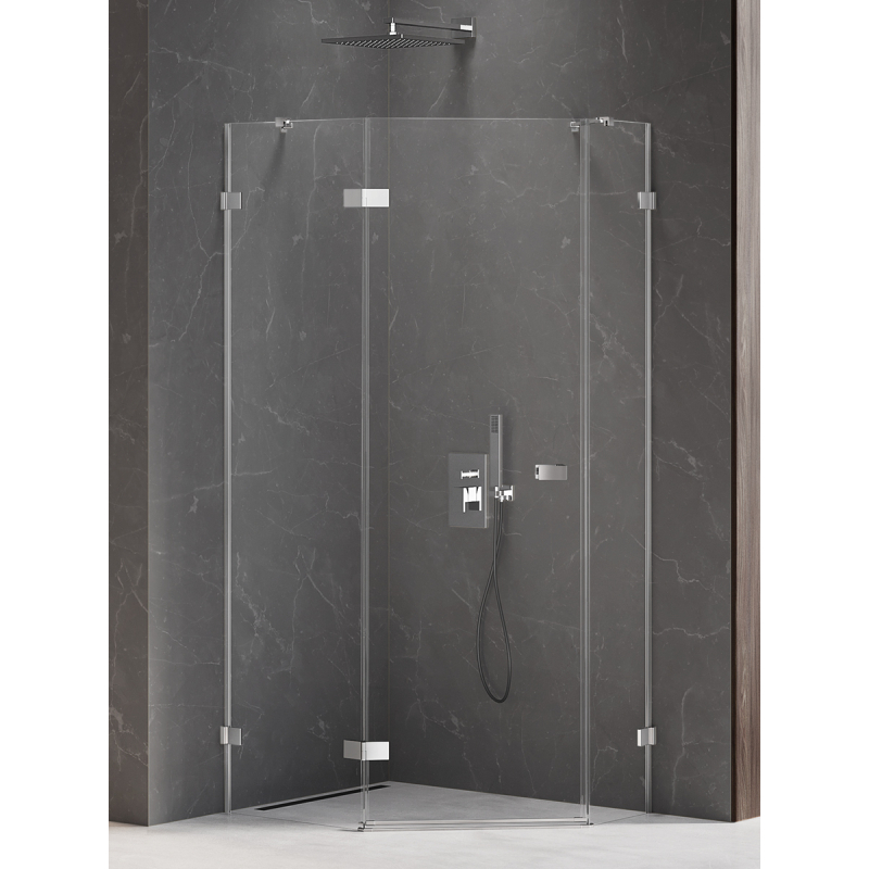 KABINA AVEXA 1D PIĘCIOKĄTNA L 90x90x200 CZYSTE 6mm POWŁOKA CHROM POŁYSK NEW TRENDY EXK-3886