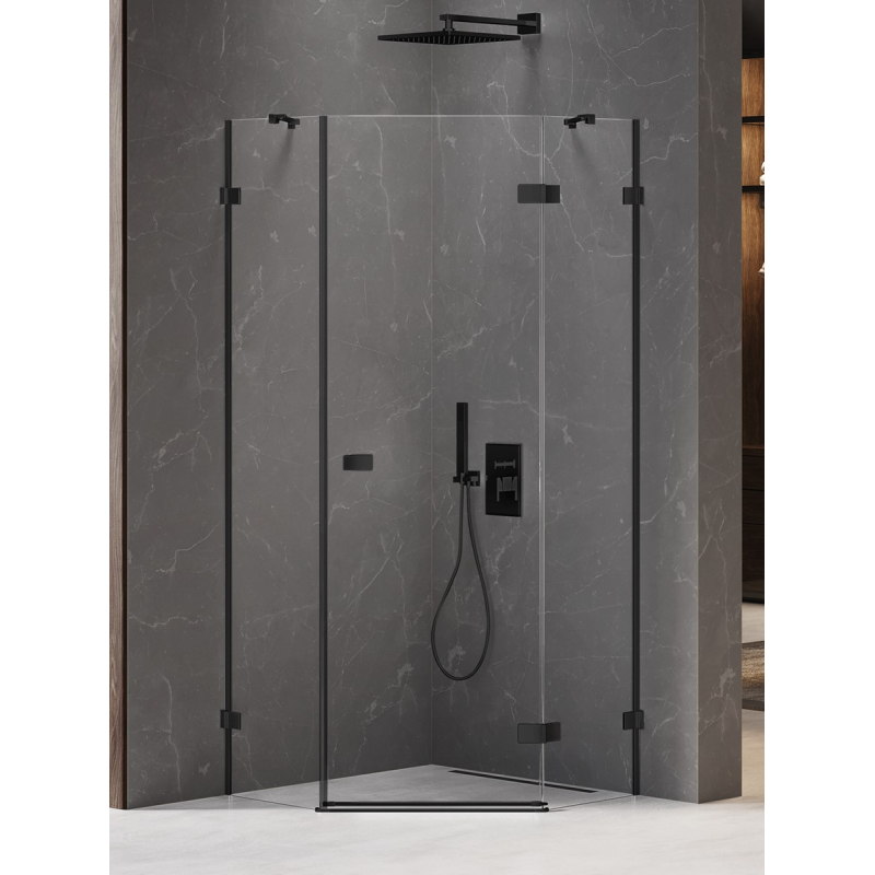 KABINA AVEXA BLACK 1D PIĘCIOKĄTNA P 90x90x200 CZYSTE 6mm POWŁOKA CZARNY MAT NEW TRENDY EXK-3876