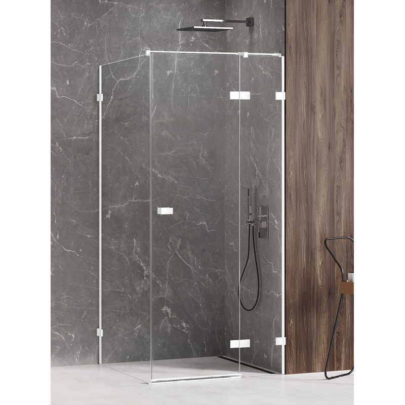 NZ2 KABINA AVEXA WHITE 1D PROSTOKĄTNA P 80x90x200 CZYSTE 6mm POWŁOKA BIAŁY  NEW TRENDY EXK-2733