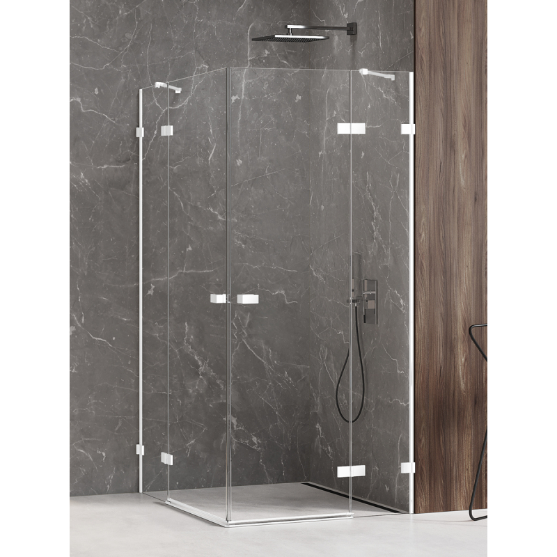 NZ2 KABINA AVEXA WHITE 2D PROSTOKĄTNA  80x100x200 CZYSTE 6mm POWŁOKA BIAŁY  NEW TRENDY EXK-2823